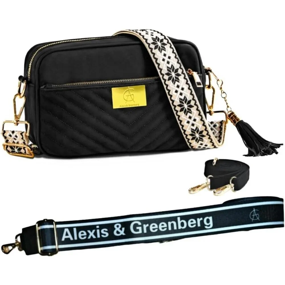 Crossbody Bag Women Vegan Leather 3 Straps Small Shoulder Purse Trendy